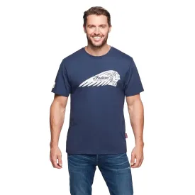 Indian Motorcycle  Mens Faded Headdress T-Shirt Tee Lightweight Comfortable Navy