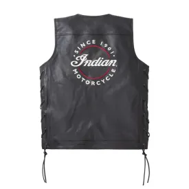 Indian Motorcycle  Mens Western Vest Warm Lightweight Breathable Black