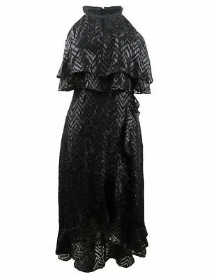 kensie Womens Sequin Sleeveless Ruffle Dress Off Kensie Ruffled Popover,Size 10