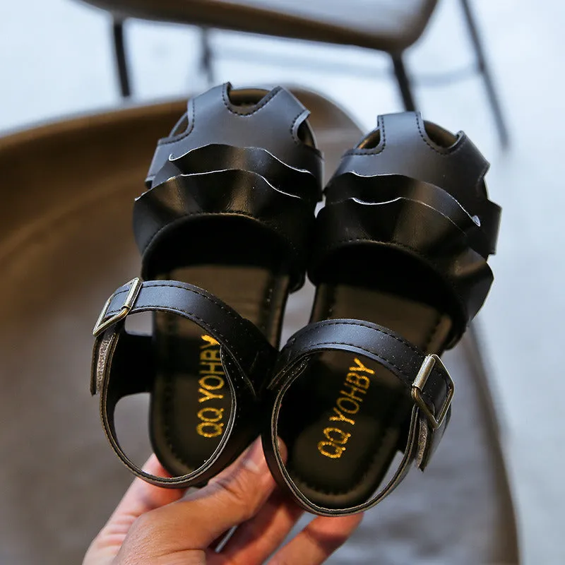 Kids Girls sandals fashion Hollow out Breathable PU Comfortable Princess shoes