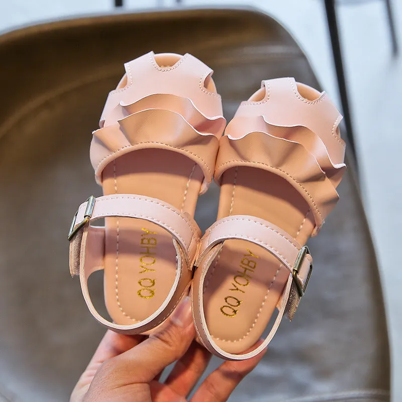 Kids Girls sandals fashion Hollow out Breathable PU Comfortable Princess shoes