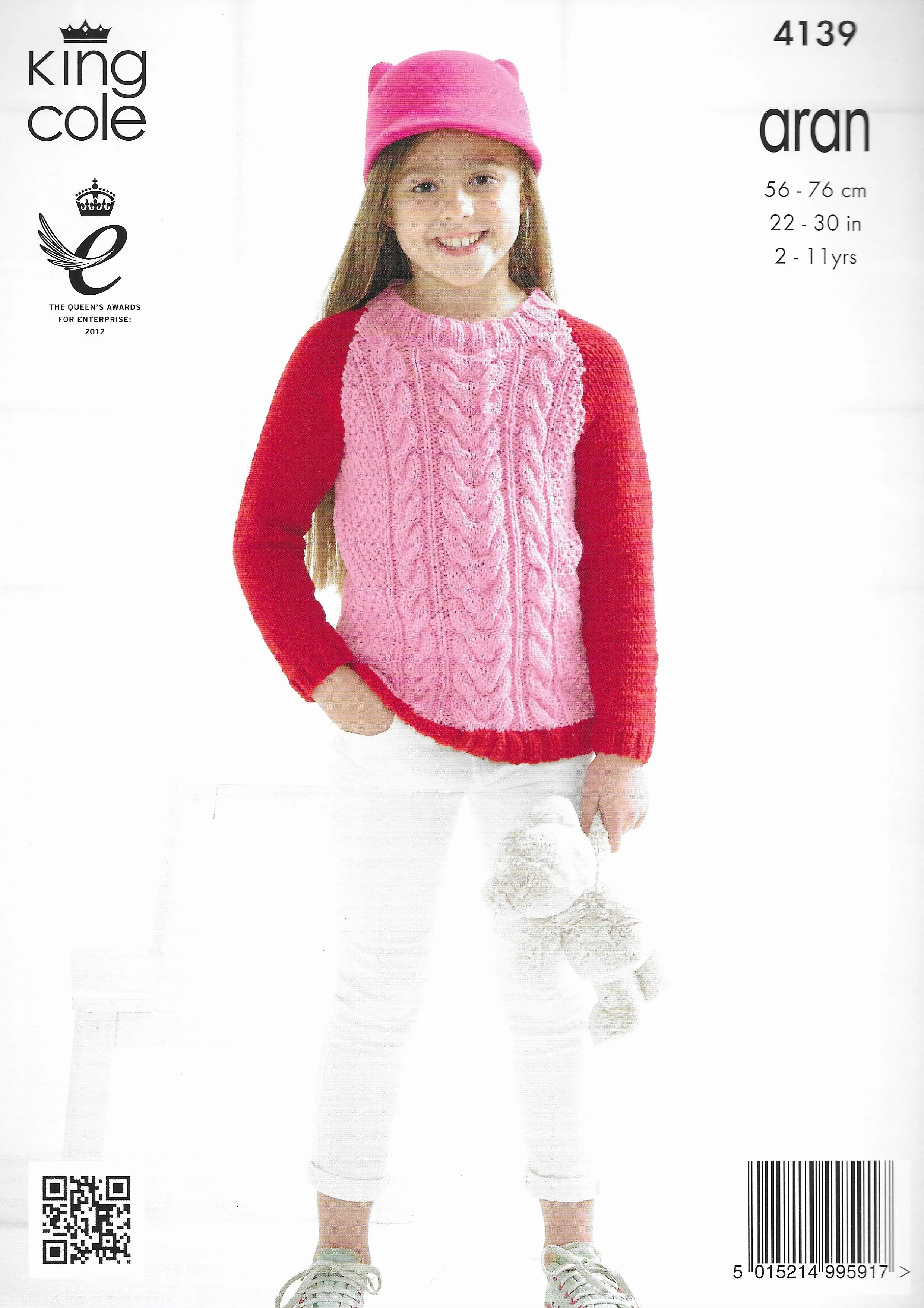King Cole 4139 Sweaters, Aran Knitting Pattern