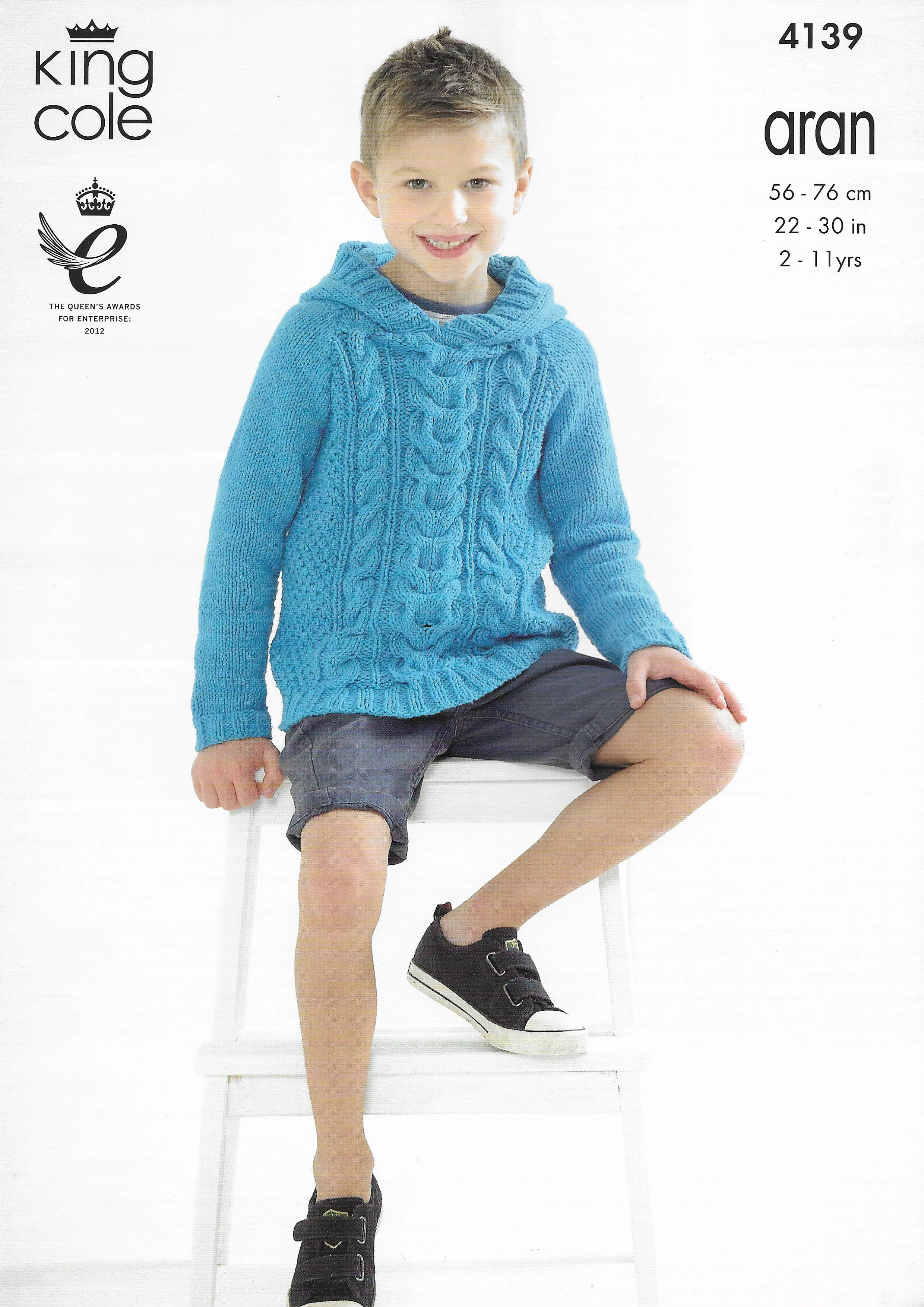 King Cole 4139 Sweaters, Aran Knitting Pattern