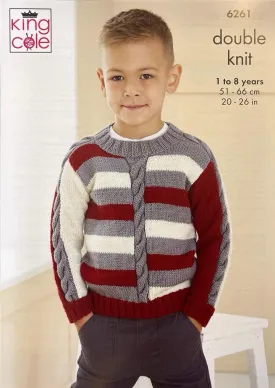 King Cole 6261 Sweaters Double Knit Knitted Pattern