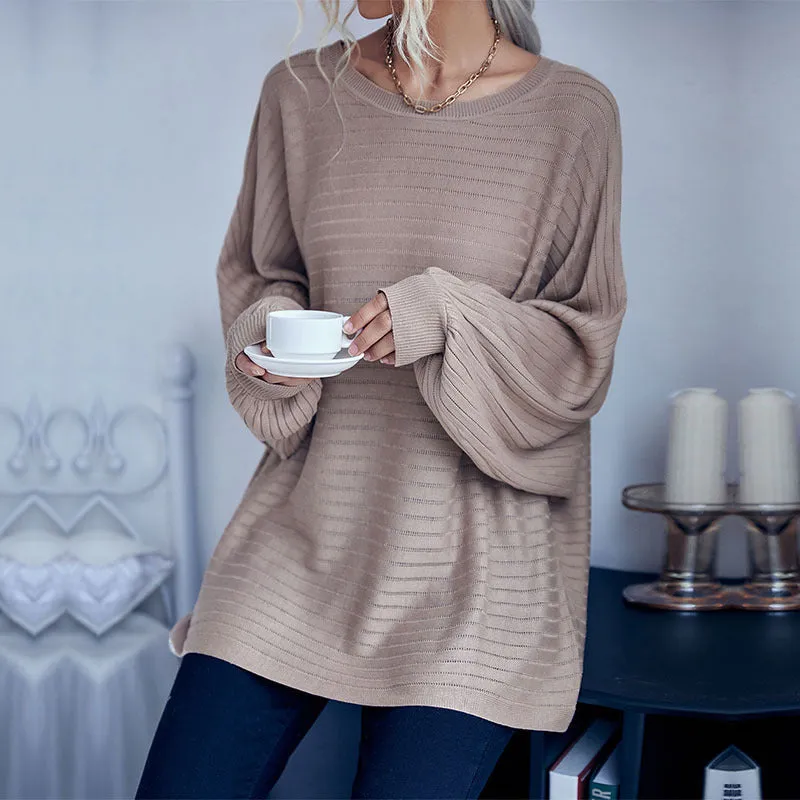 Knit Loose Solid Bat Sleeve Wholesale Sweater For Women