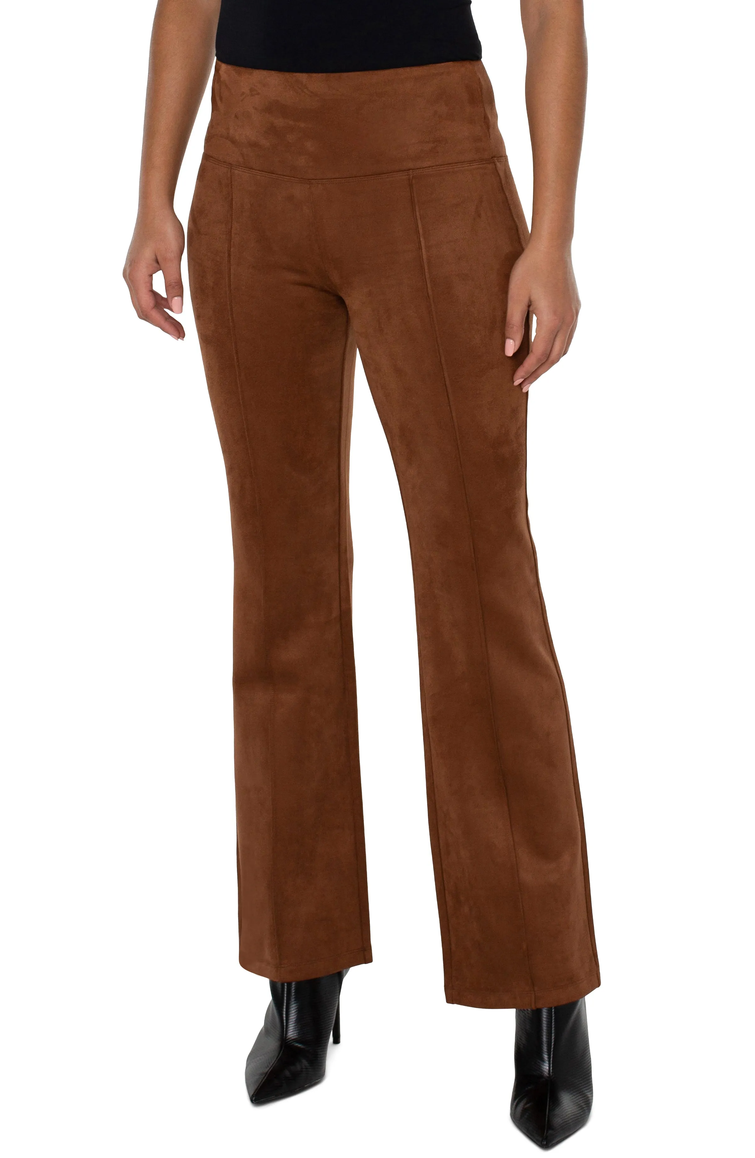 Liverpool Pearl Full Length Flare w/Pintucks (Penny Brown)