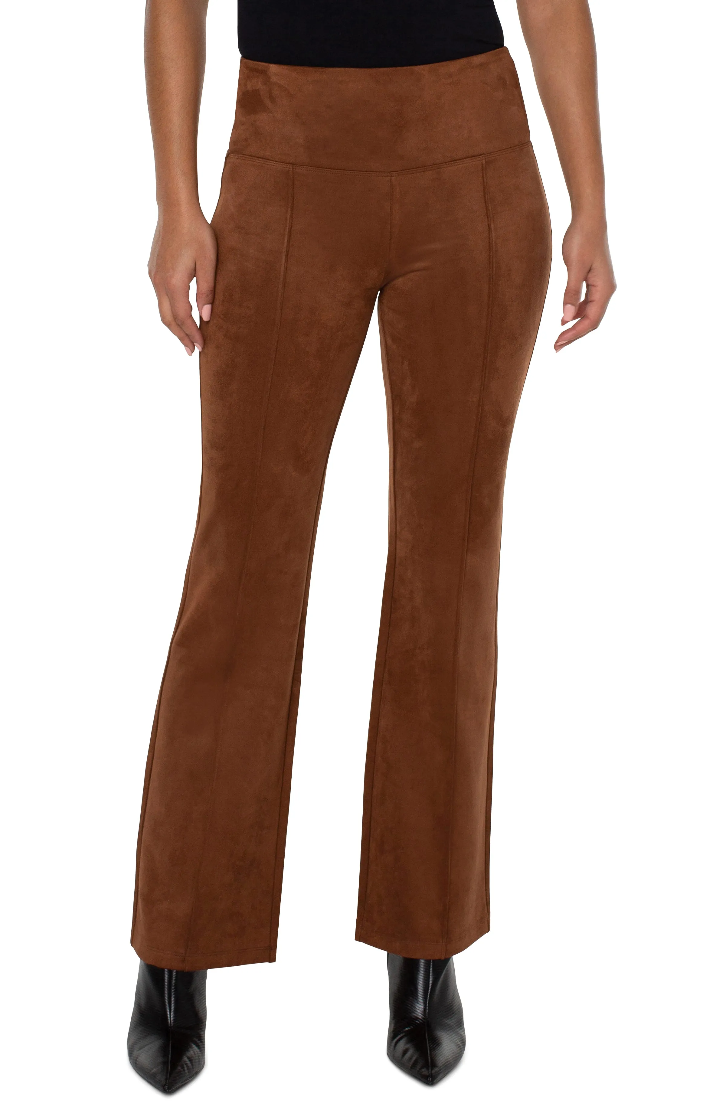 Liverpool Pearl Full Length Flare w/Pintucks (Penny Brown)
