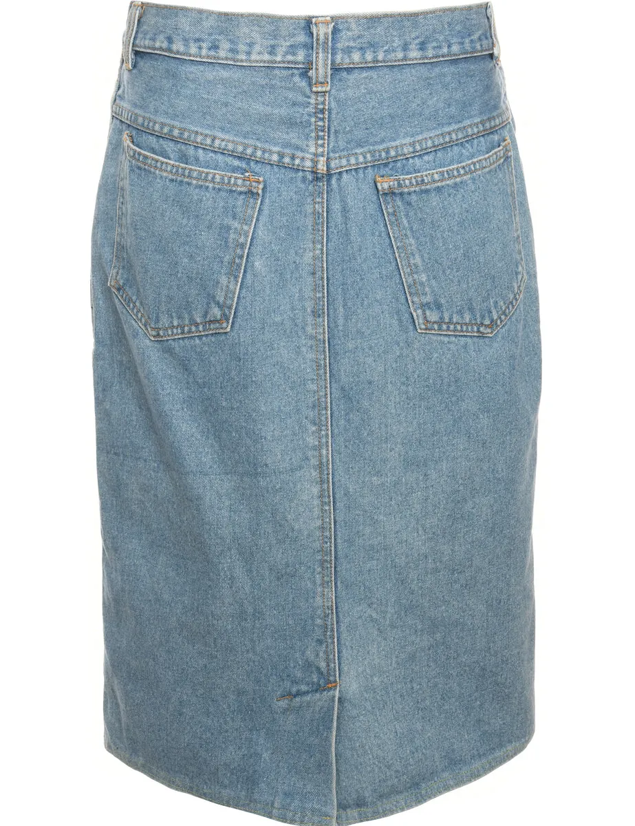Medium Wash Denim Skirt - L