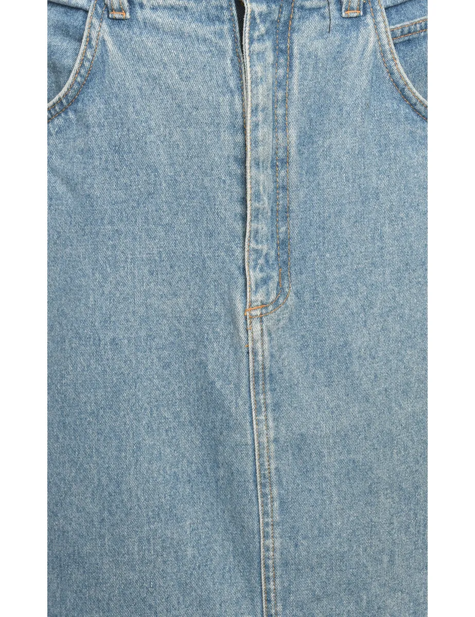 Medium Wash Denim Skirt - L