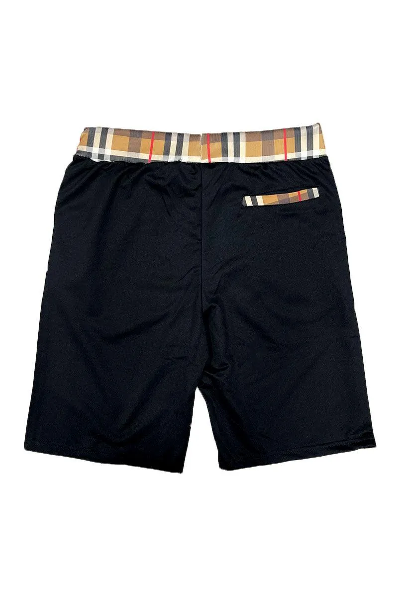 Mens Checkered Tshirt Short Set