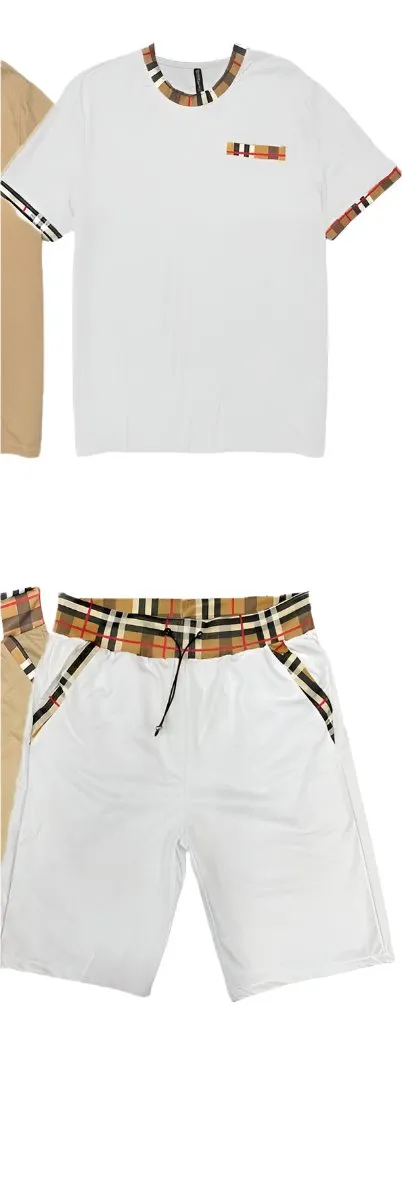 Mens Checkered Tshirt Short Set