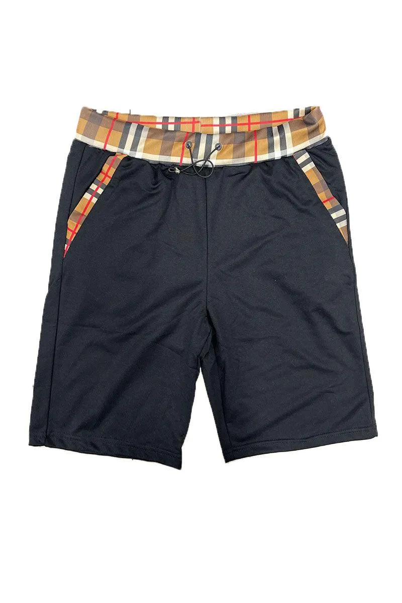 Mens Checkered Tshirt Short Set