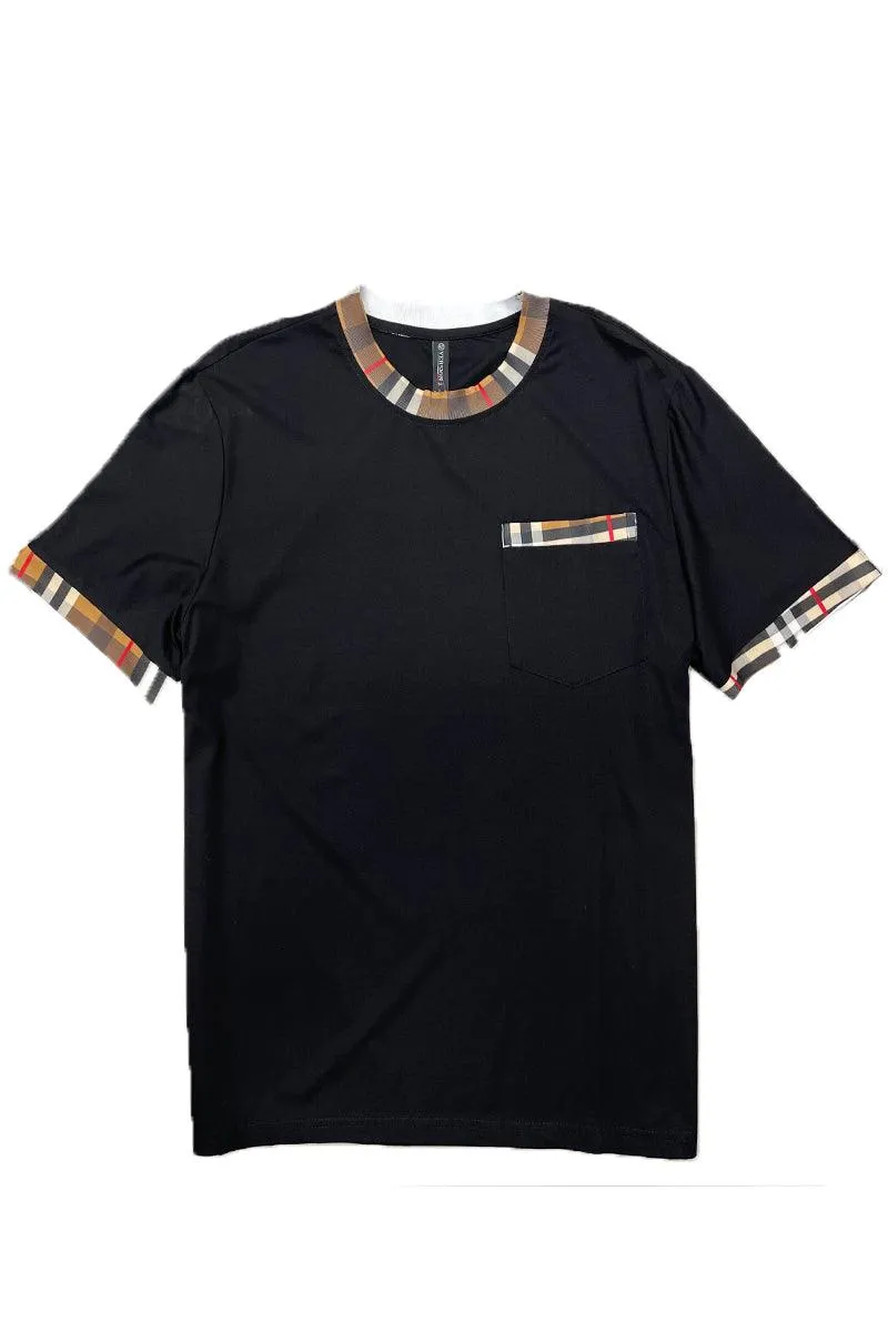 Mens Checkered Tshirt Short Set