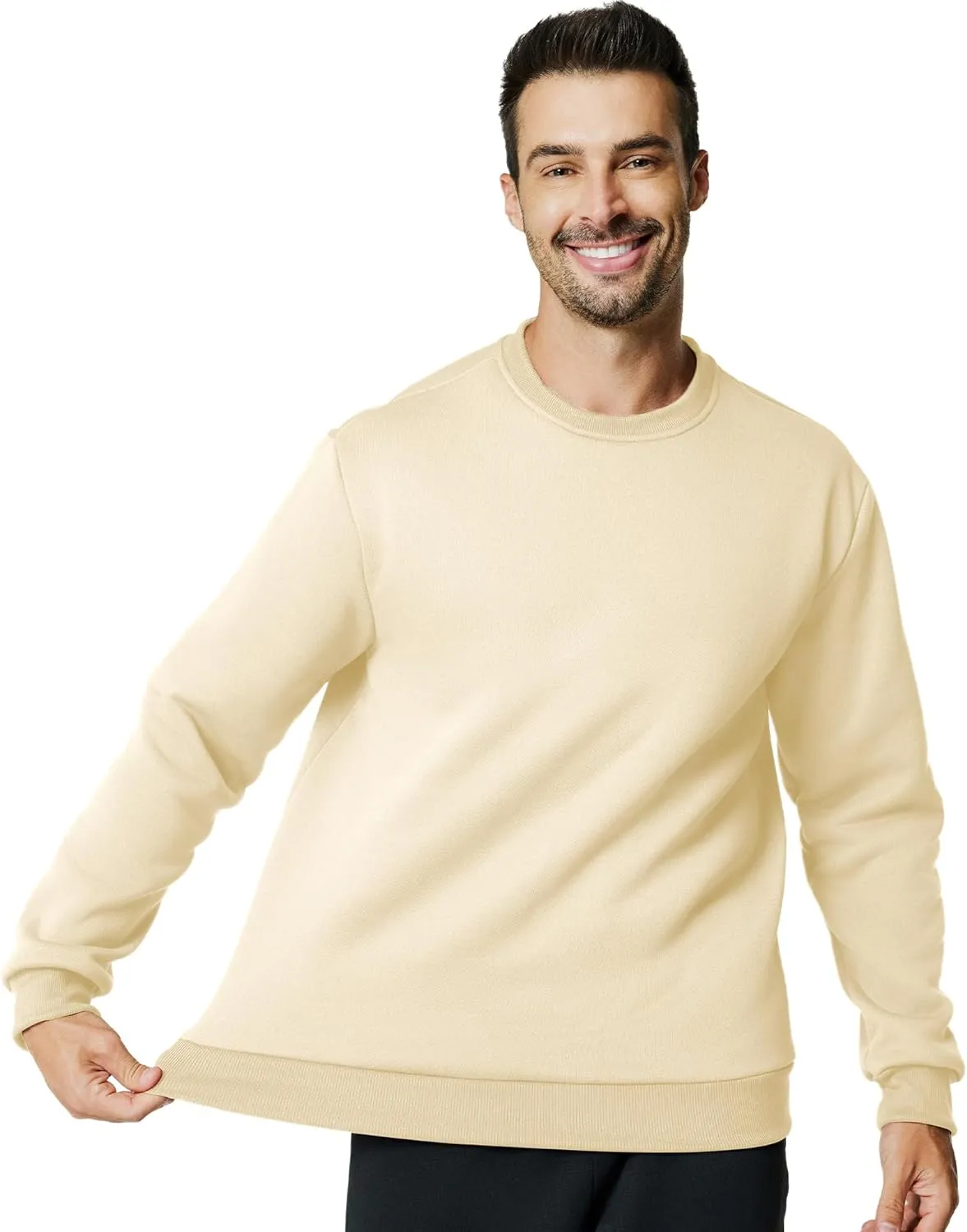 Men's Crewneck Sweatshirt Casual Long Sleeve Sweat Shirts Athletic Fleece Basic Pullover Shirts