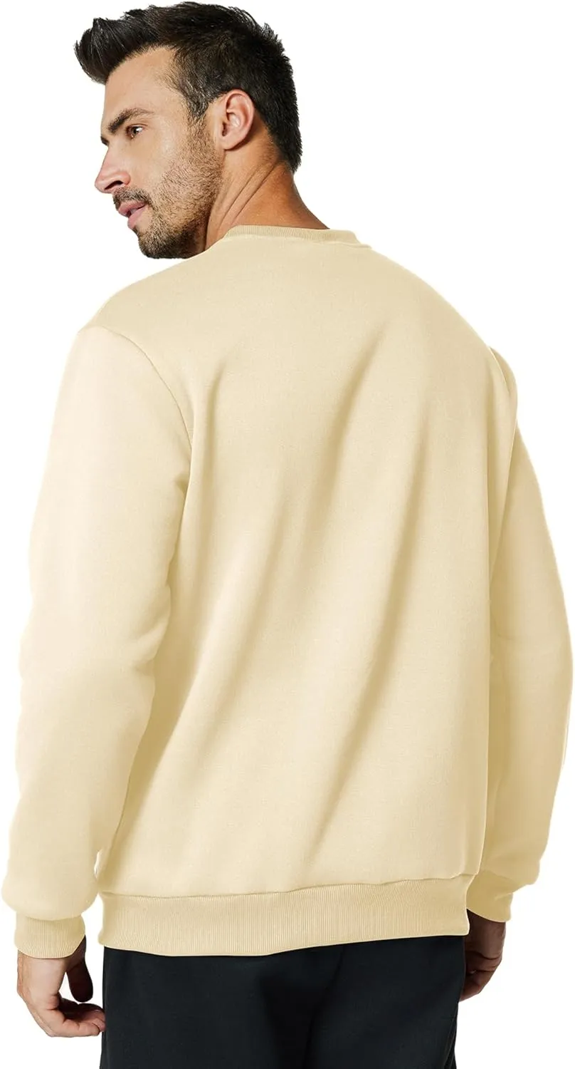 Men's Crewneck Sweatshirt Casual Long Sleeve Sweat Shirts Athletic Fleece Basic Pullover Shirts