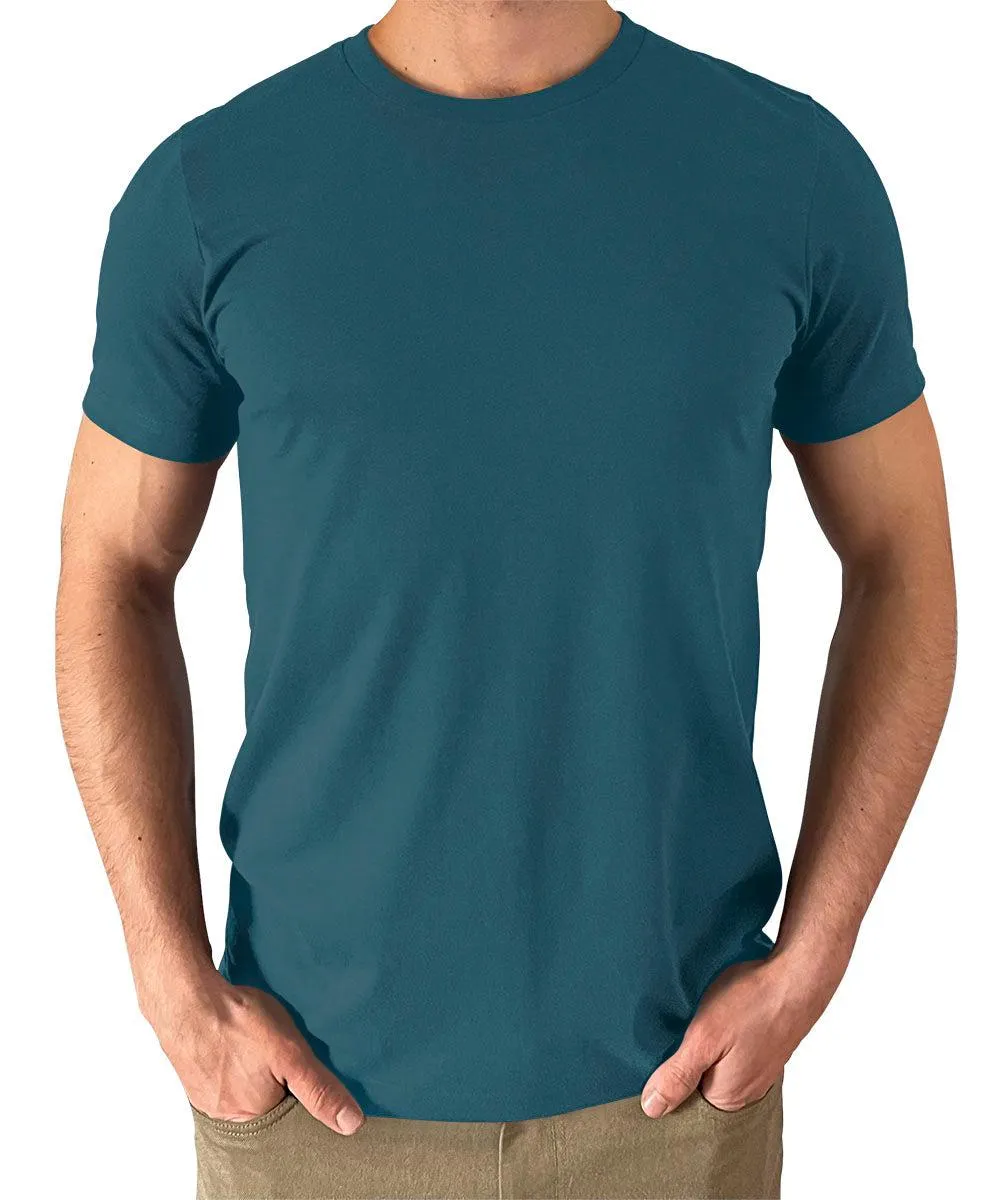 Men's Deep Teal T Shirts Premium Casual Short Sleeve Classic Fit Crew Neck Shirts