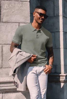 Mens Knitted Polo Shirts Short Sleeve Textured Pullover Golf Polo Casual T Shirts