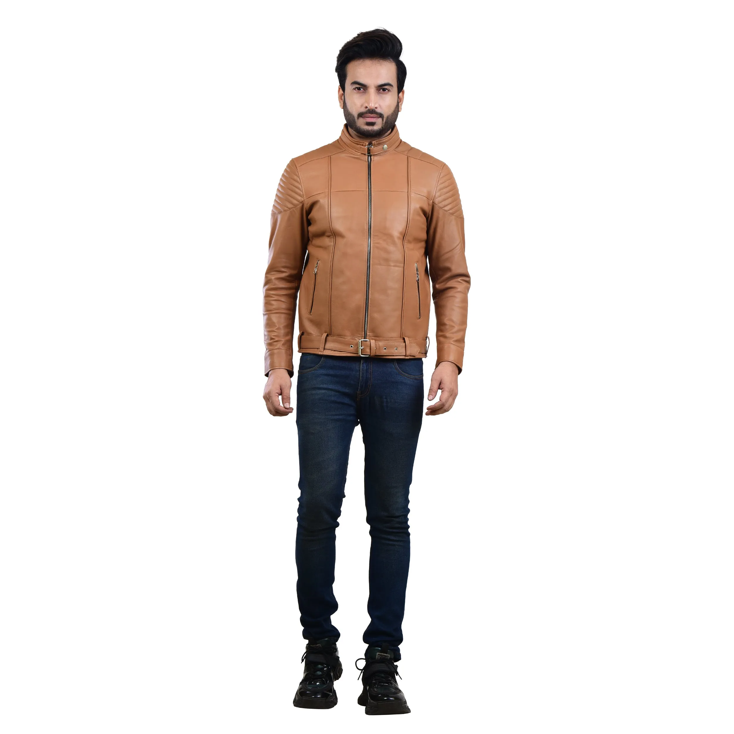 MENS LEATHER JACKET 410143(TAN)