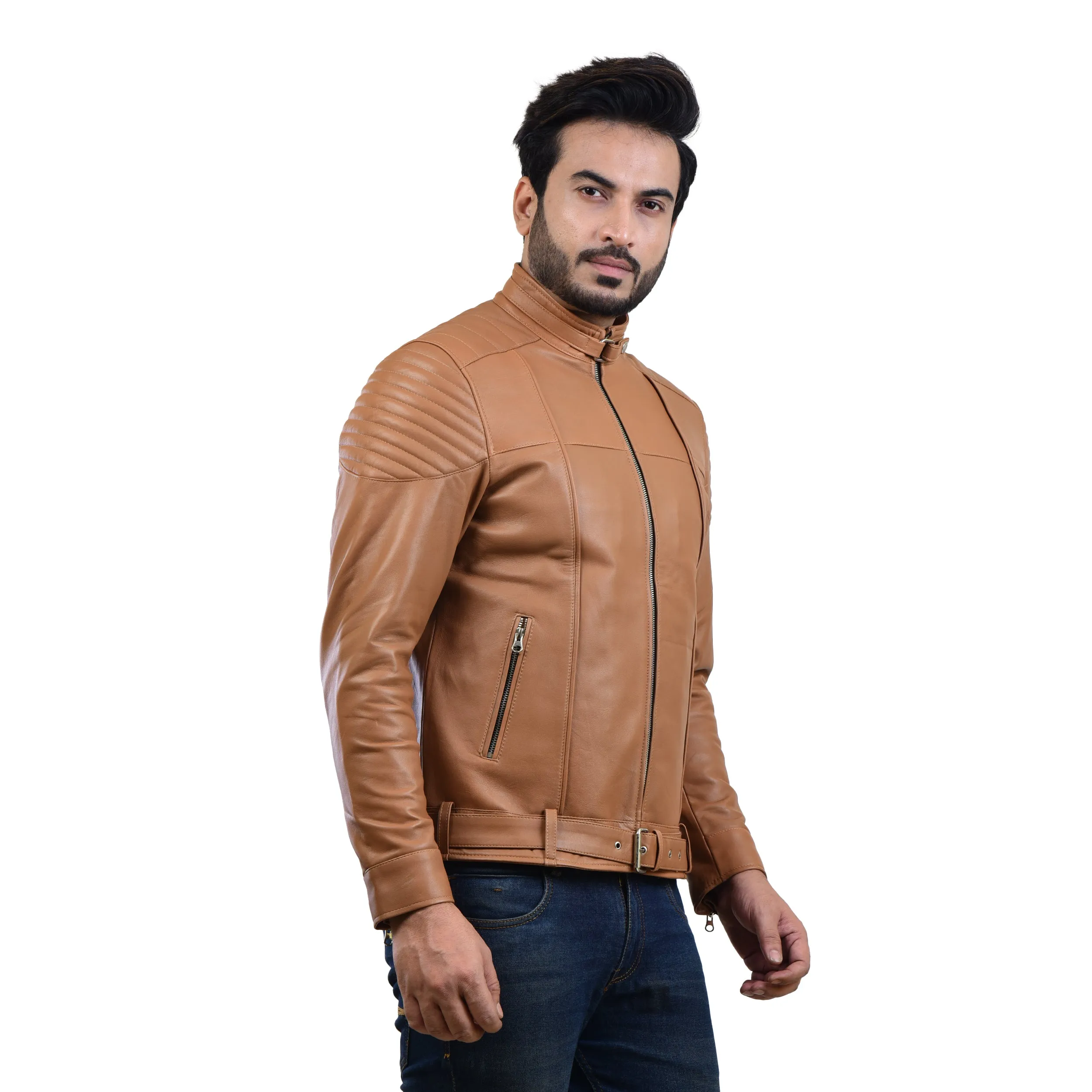 MENS LEATHER JACKET 410143(TAN)