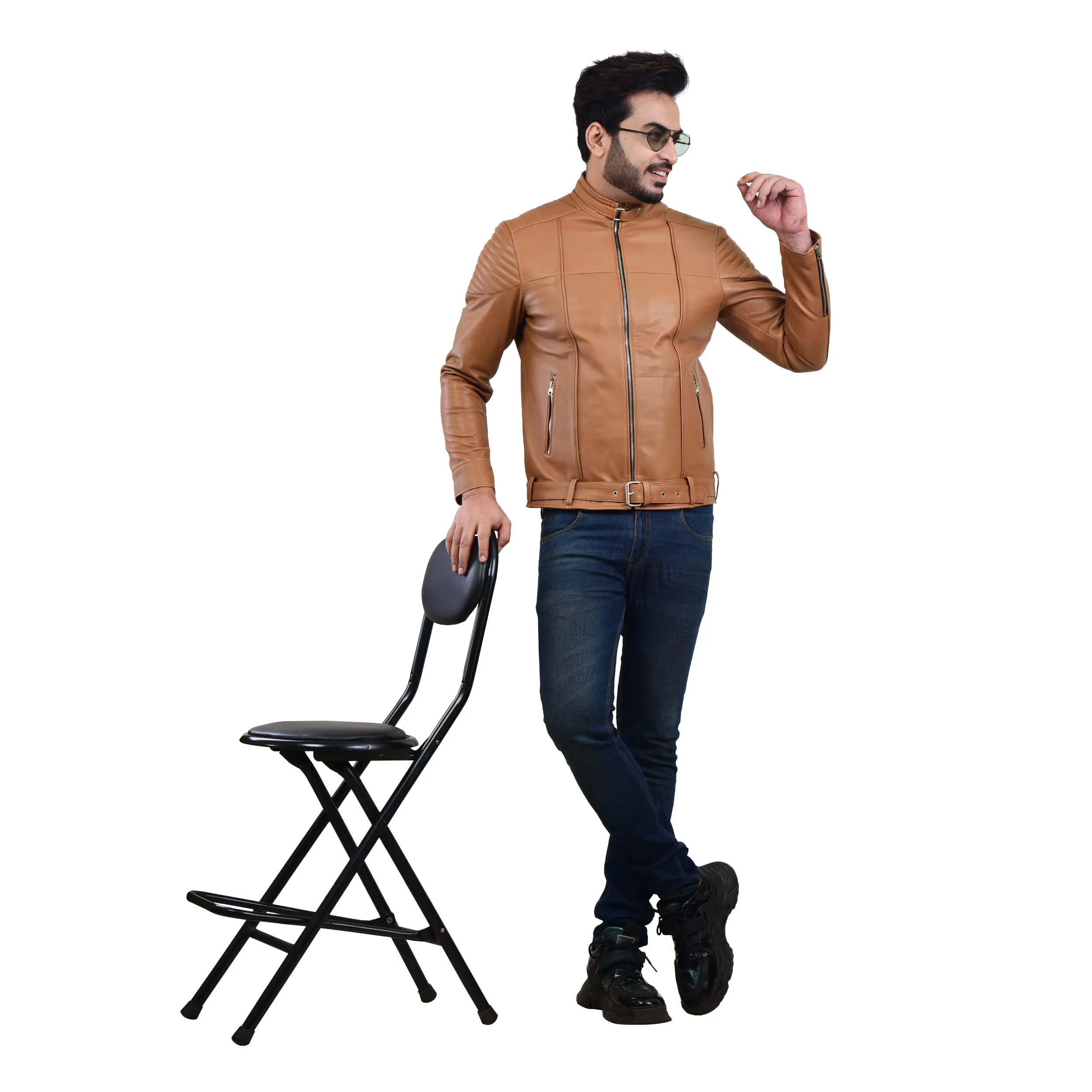 MENS LEATHER JACKET 410143(TAN)