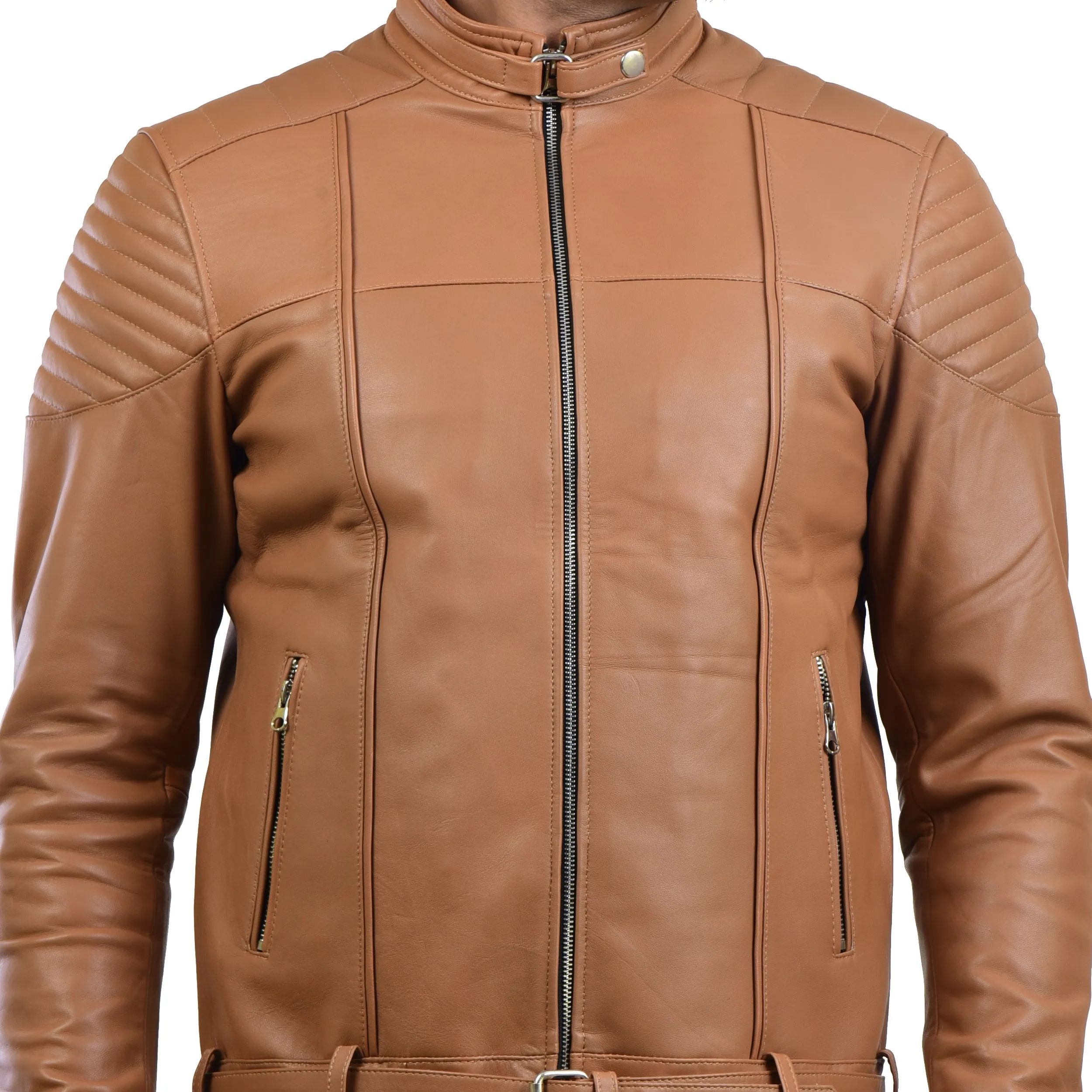 MENS LEATHER JACKET 410143(TAN)