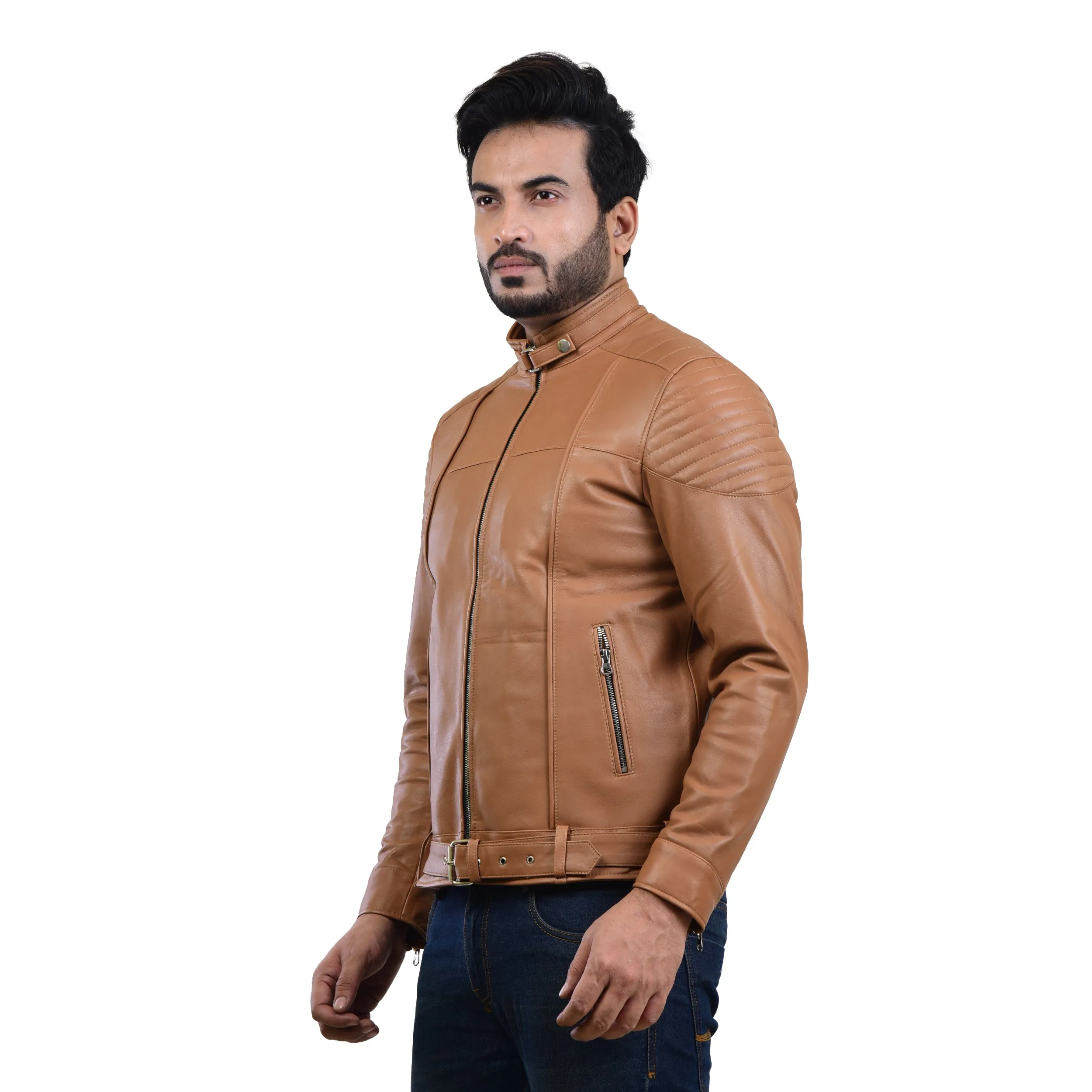 MENS LEATHER JACKET 410143(TAN)