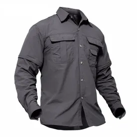 Men's Military Hiker Style Shirt Men Removable Sleeve Quick Dry