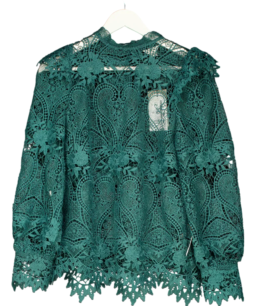 Monsoon Lilly Lace Blouse Green UK 10