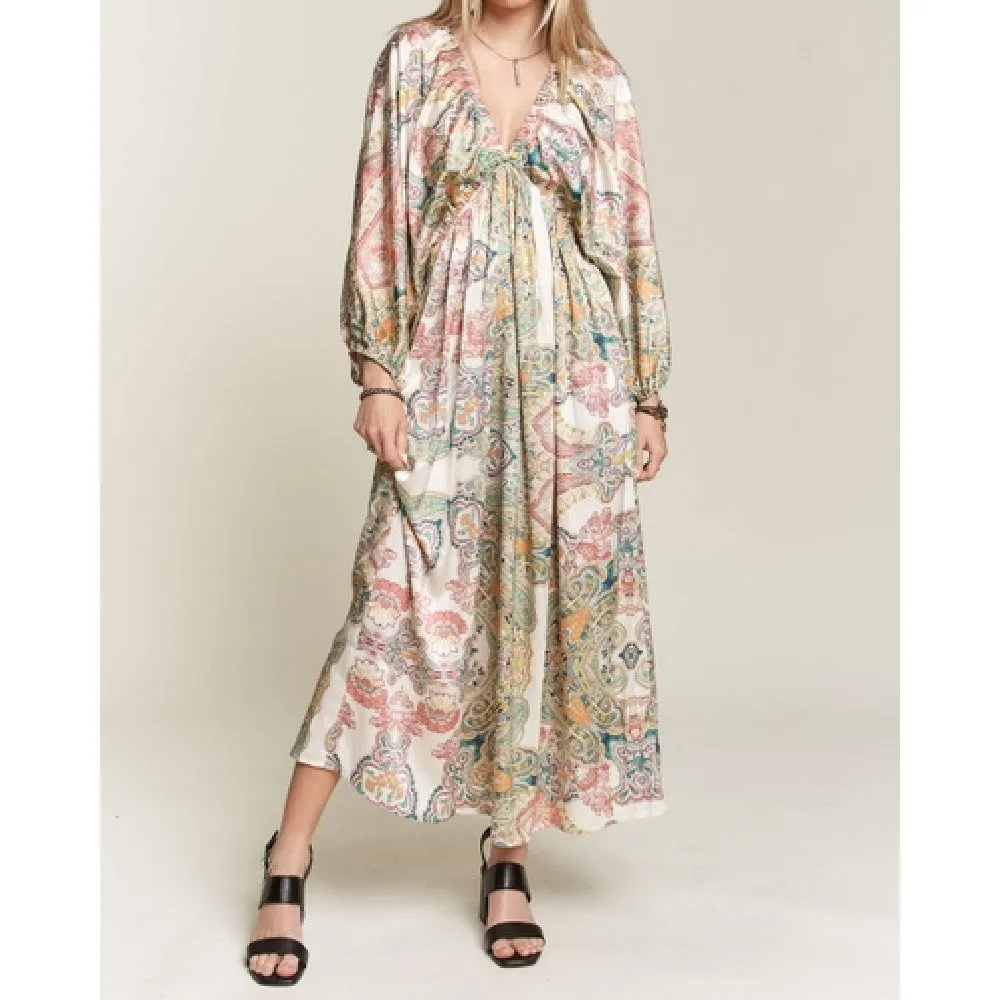 Paisley Satin Dreams Maxi Dress