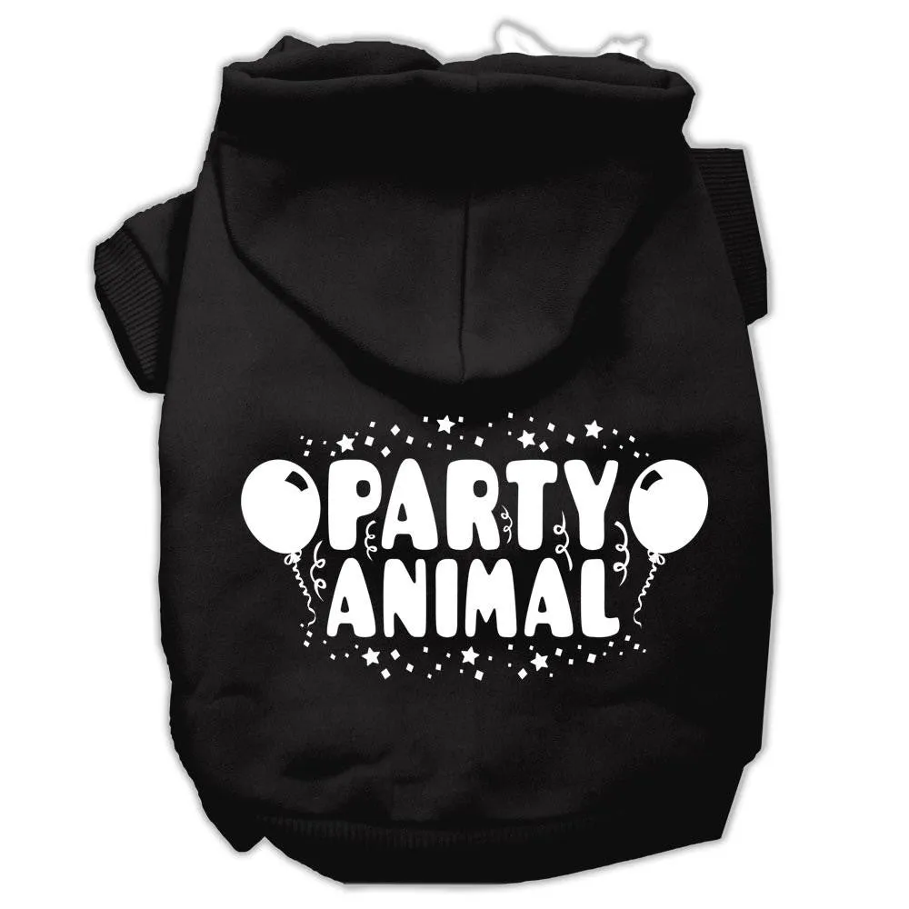 Party Animal Screen Print Pet Hoodies Black Size Xxxl (20)