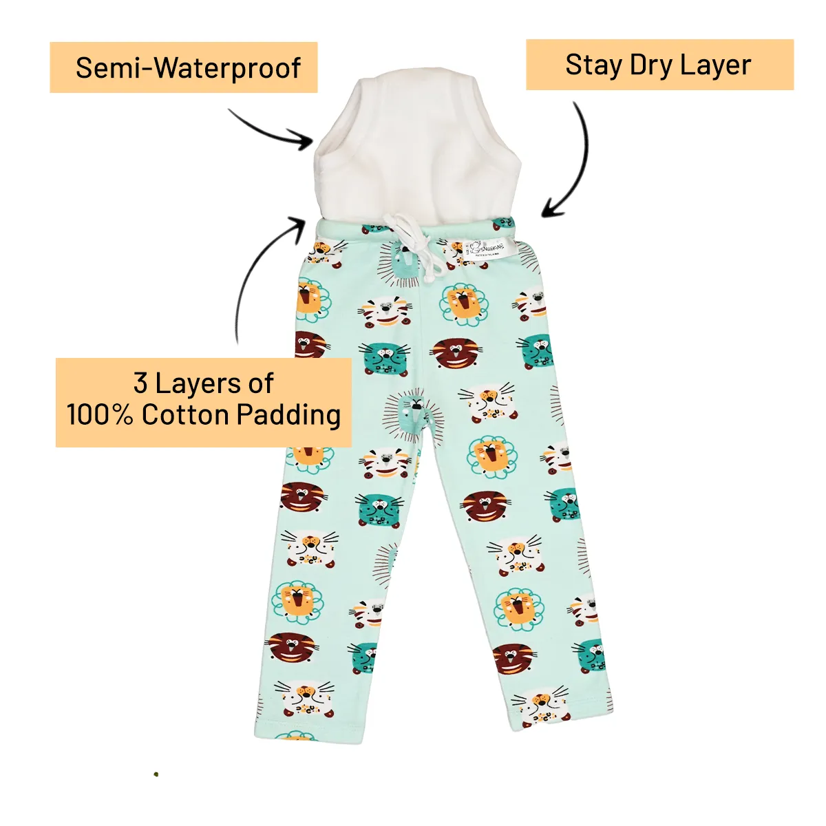 Potty Training Pajamas 2-3 Years Pack of 2 (Snug Farm Print)