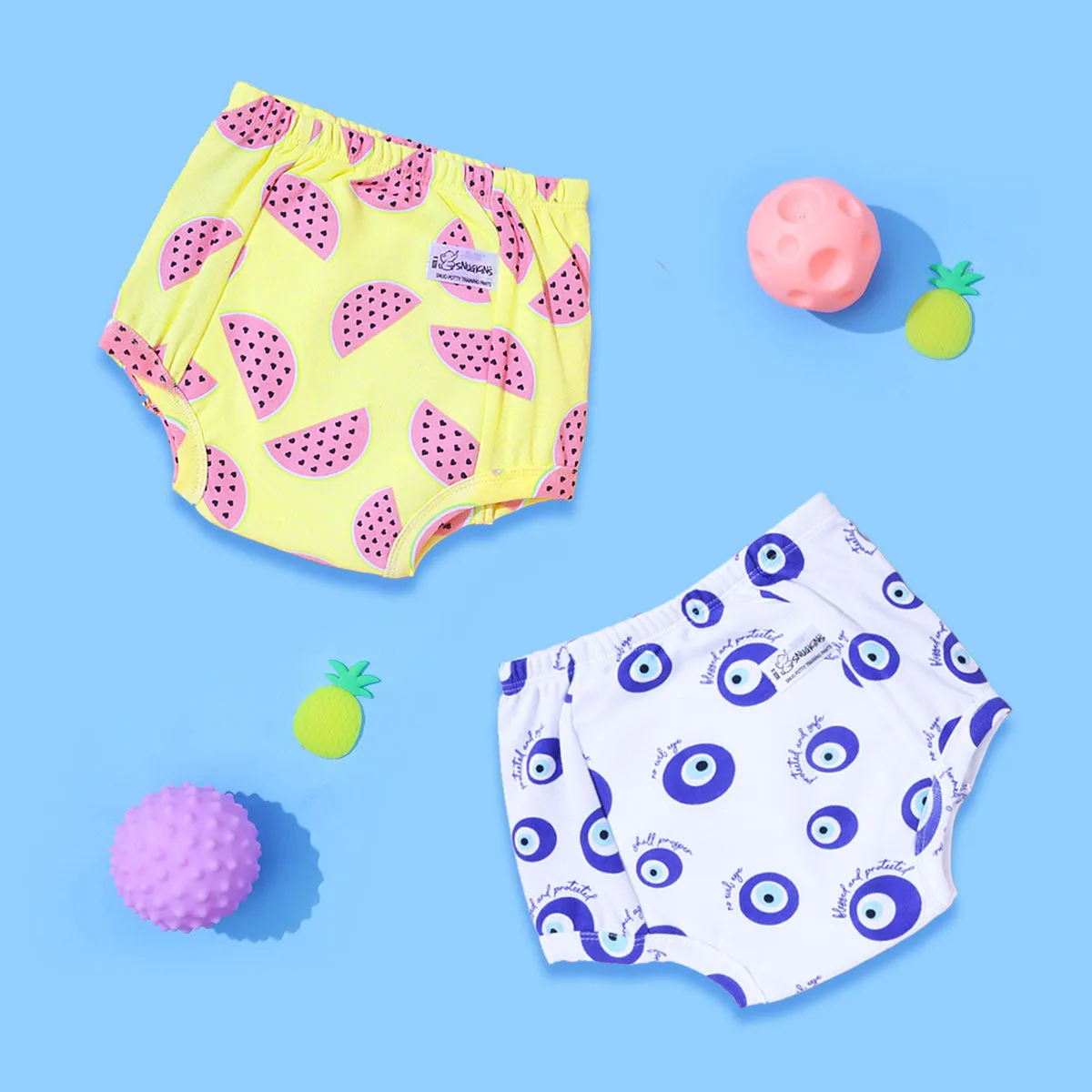 Potty Training Pants Evil Eye & Watermelon Print - Pack of 2