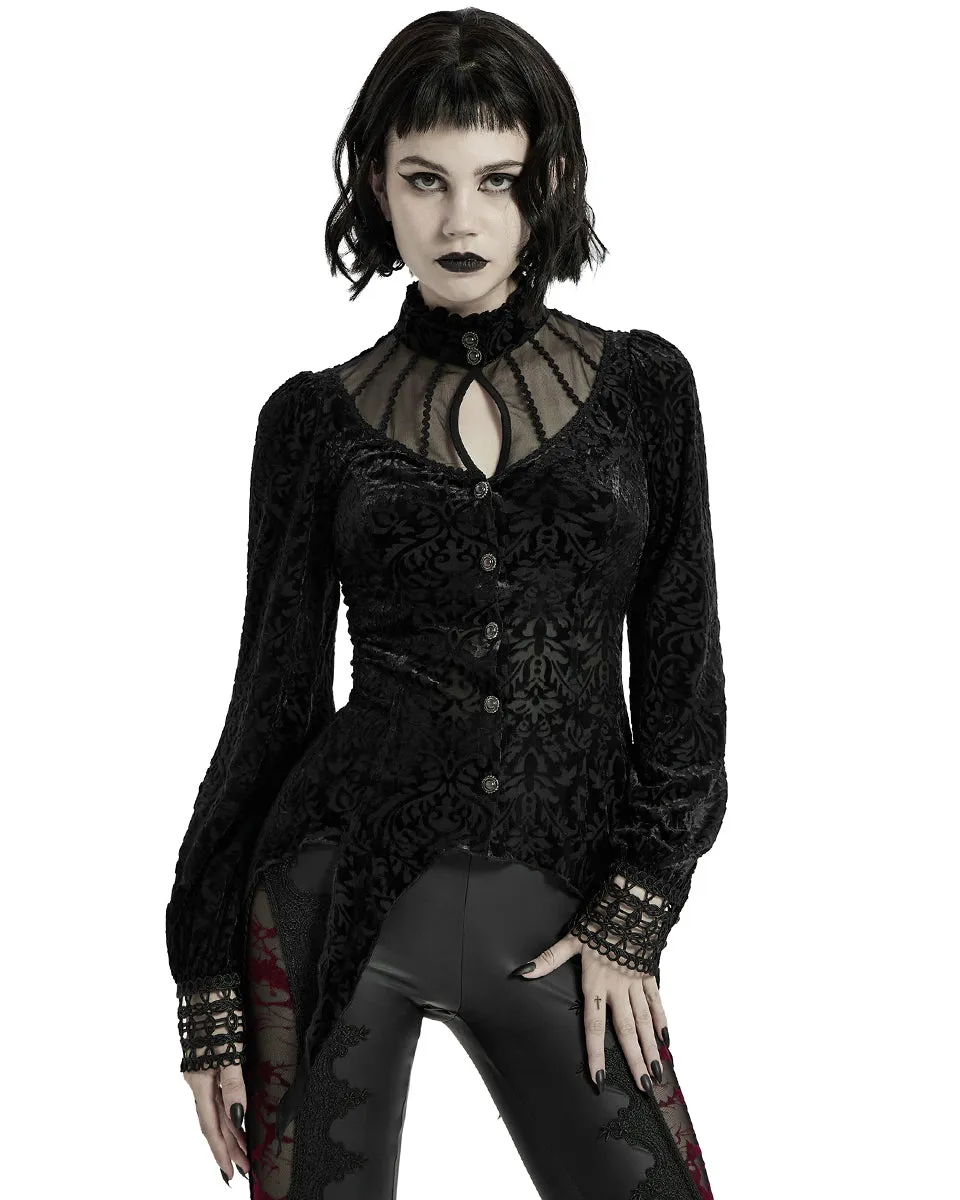 Punk Rave Oleandra Womens Baroque Gothic Blouse Top