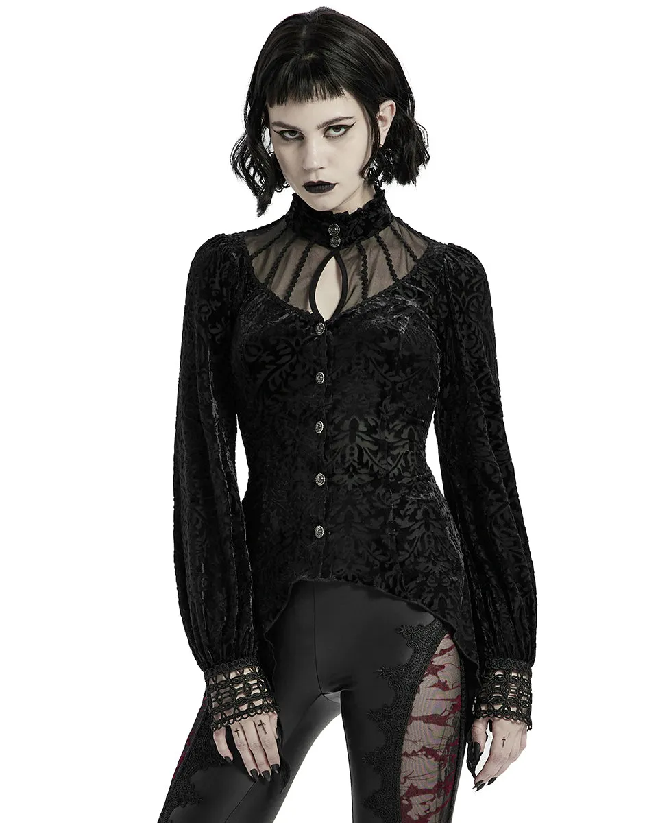 Punk Rave Oleandra Womens Baroque Gothic Blouse Top