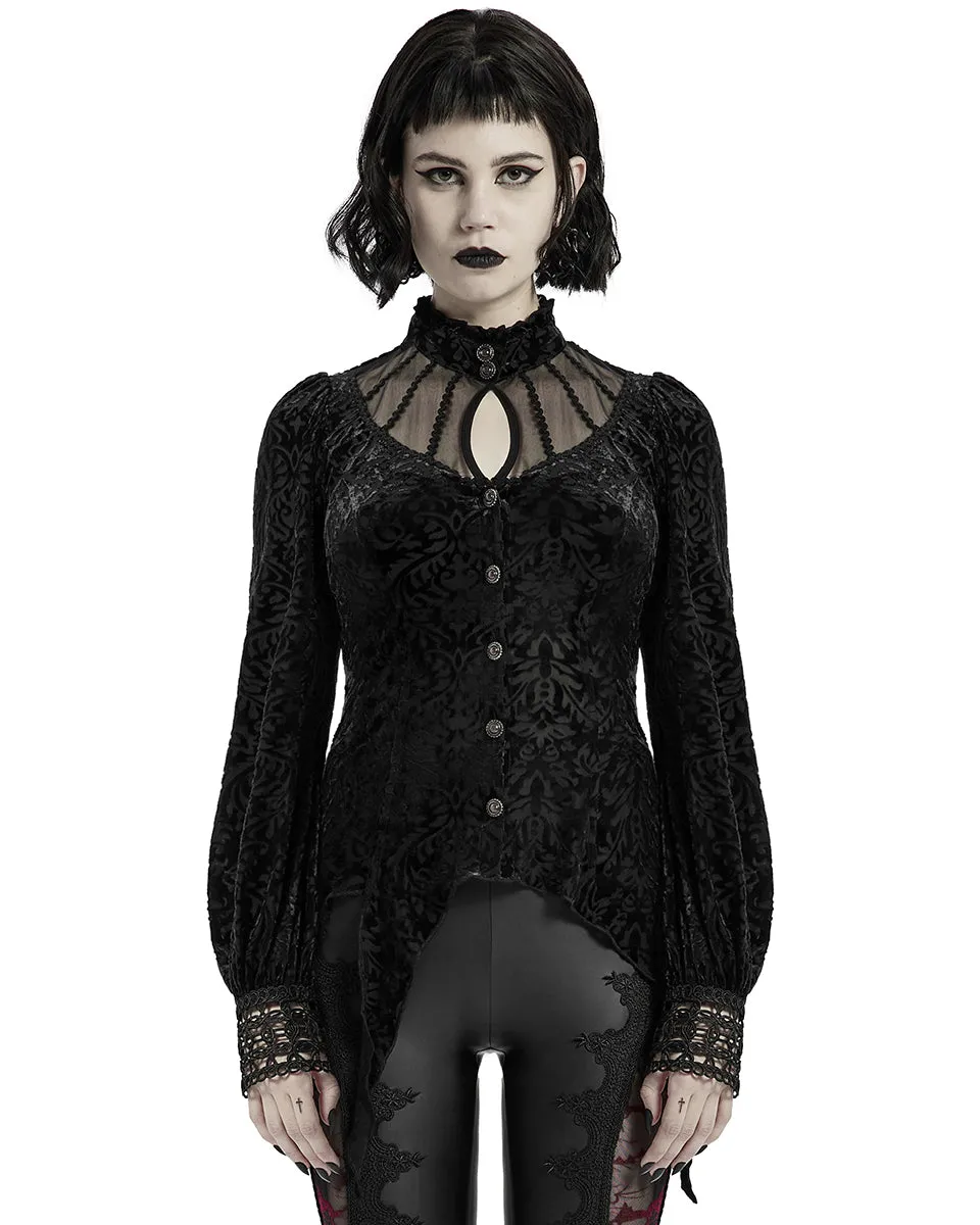 Punk Rave Oleandra Womens Baroque Gothic Blouse Top