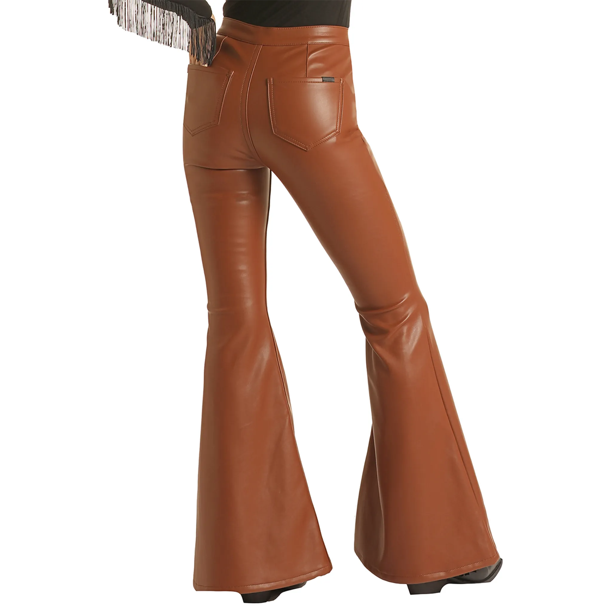 Rock & Roll Brown Pleather Bell Bottom Pants