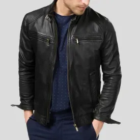 Rory Black Biker Leather Jacket