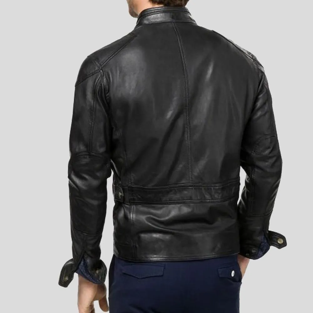 Rory Black Biker Leather Jacket