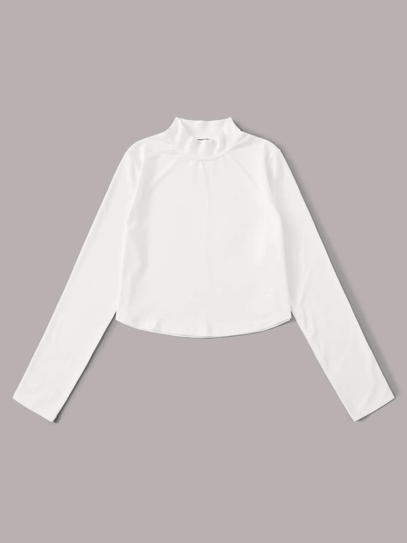 Solid High Neck Fitted Tee