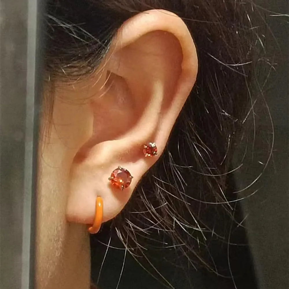 Surgical Steel Stud Hoop Earrings for Women Men, Hypoallergenic 20G Screw Back Earrings Small Huggie Hoop Earrings Flat Back Stud Earrings CZ Stud Earrings Set for Multiple Piercing Dainty Cartilage Earrings