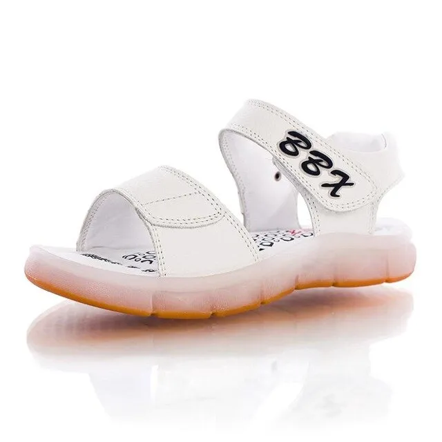 UncleJerry Led Sandals for Boys and Girls USB Charging Shoes Children Glowing Shoes Kids Summer Shoes