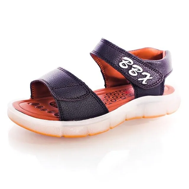 UncleJerry Led Sandals for Boys and Girls USB Charging Shoes Children Glowing Shoes Kids Summer Shoes