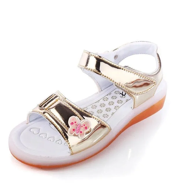 UncleJerry Led Sandals for Boys and Girls USB Charging Shoes Children Glowing Shoes Kids Summer Shoes