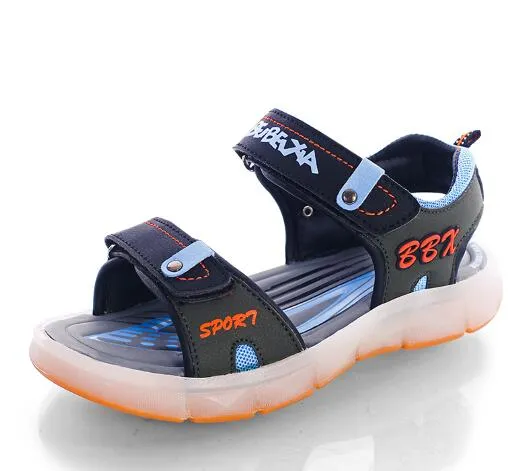 UncleJerry Led Sandals for Boys and Girls USB Charging Shoes Children Glowing Shoes Kids Summer Shoes