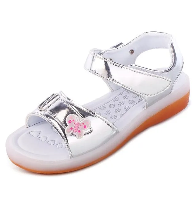 UncleJerry Led Sandals for Boys and Girls USB Charging Shoes Children Glowing Shoes Kids Summer Shoes