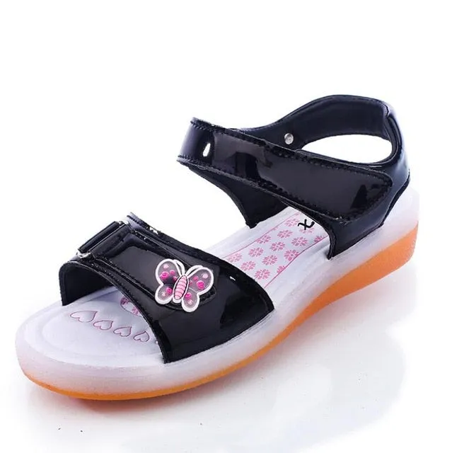 UncleJerry Led Sandals for Boys and Girls USB Charging Shoes Children Glowing Shoes Kids Summer Shoes
