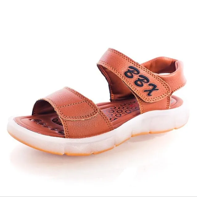 UncleJerry Led Sandals for Boys and Girls USB Charging Shoes Children Glowing Shoes Kids Summer Shoes