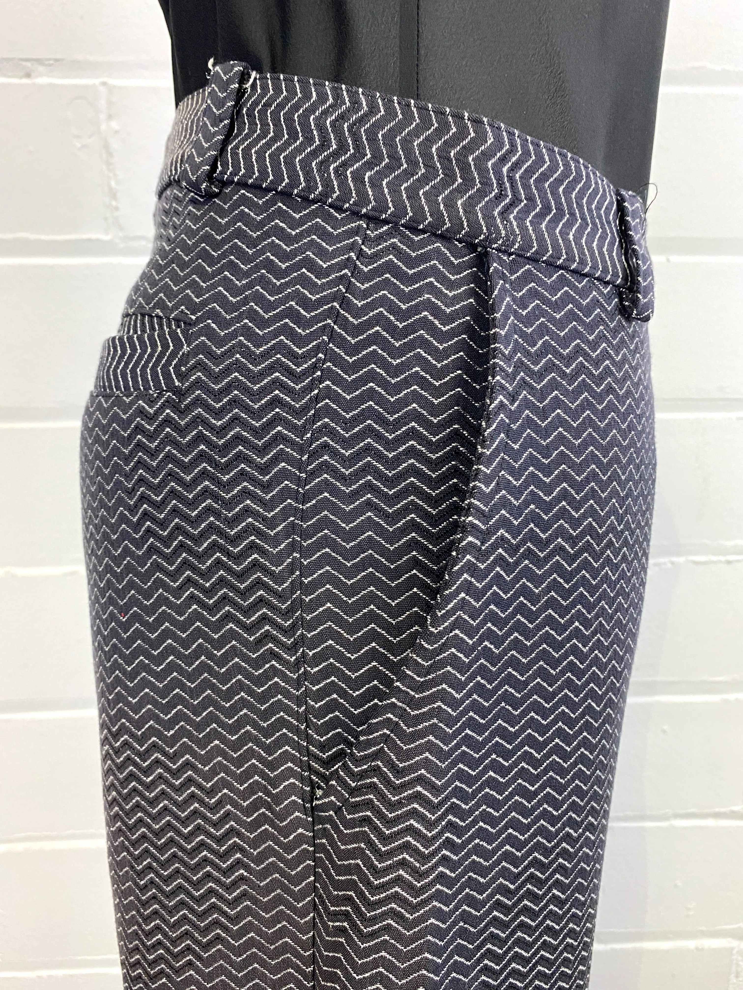 Vintage Y2K Metallic Chevron Mid-Rise Flare Pants, W31"