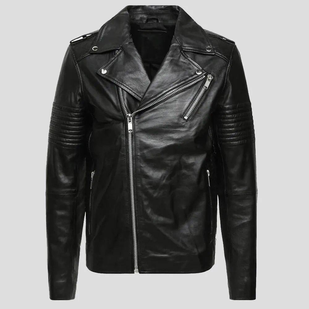 Wesley Black Quilted Leather Jacket