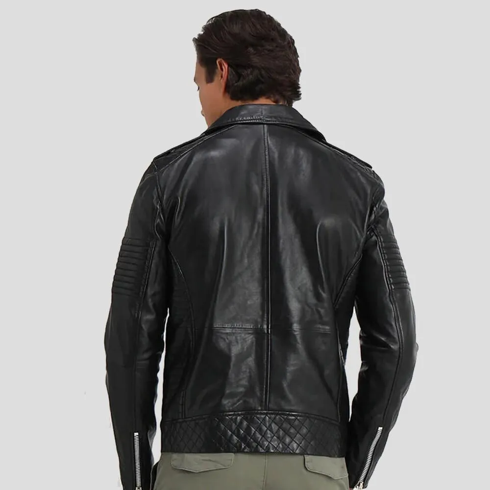 Wesley Black Quilted Leather Jacket